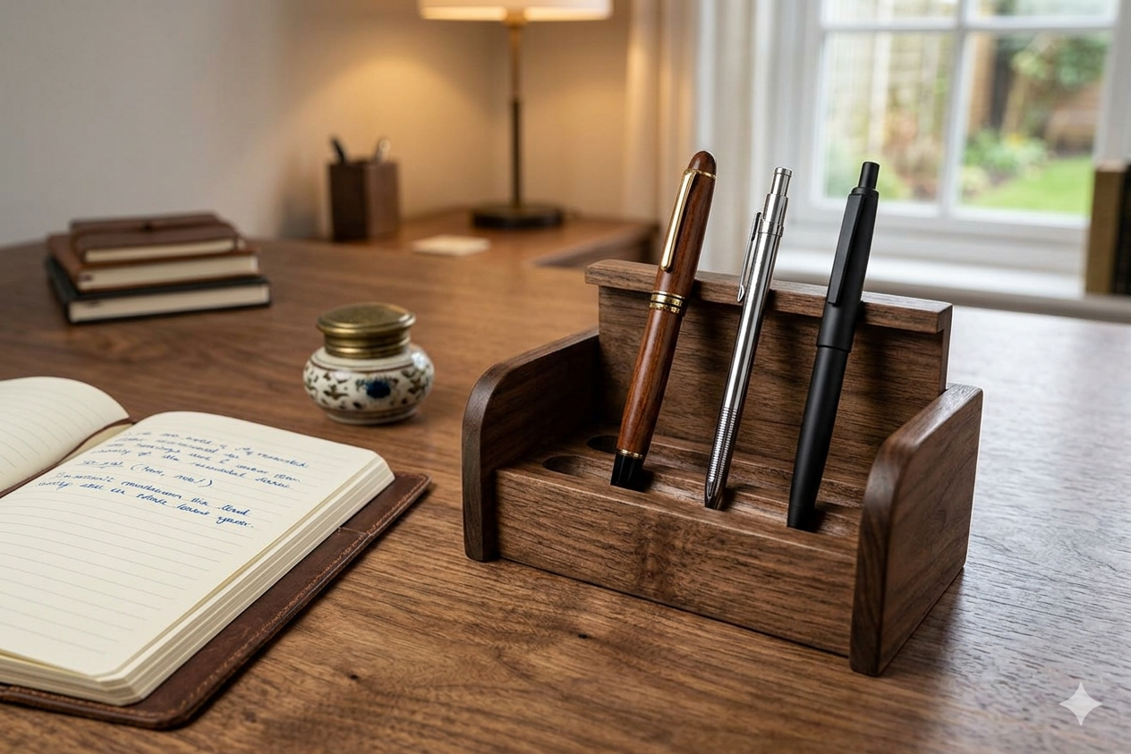Wooden pen case